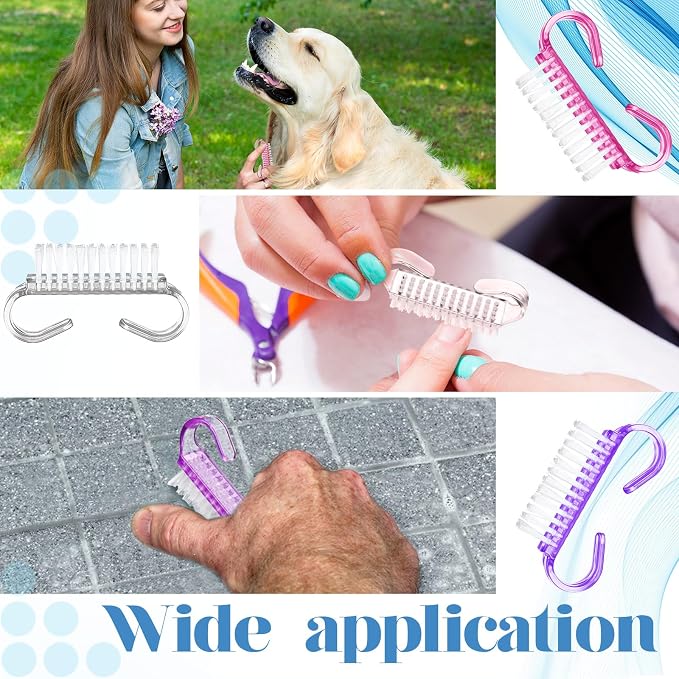 Bokon 400 Pcs Handle Grip Nail Brush Bulk Hand Fingernail Scrub Cleaning Brushes for Toes and Nails Cleaner, Pedicure Scrubbing Tool Kit for Men and Women(Colorful)