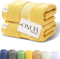 2 Packs Luxury Bath Towels Set, Ultra Soft Skin Bath Towel, Premium Hotel Bathroom Towels, Absorbent Quick Drying & Low Lint for Bathroom Spa Gym & Home Use，Yellow Set of 2