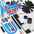 Petode 22-piece 60-Feet Dryer Vent Cleaner Kit, Dryer Vent Cleaning Kit Lint Remover with Dryer Vent Brush, Vacuum Hose Attachment Cleaning Tools, Flexible Lint Trap Brush, Vacuum & Dryer Adapters