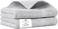 Villa Celestia Cotton Hand Towels Set of 2, 16 x 28, Oeko-TEX Certified, Quick Dry, Silver