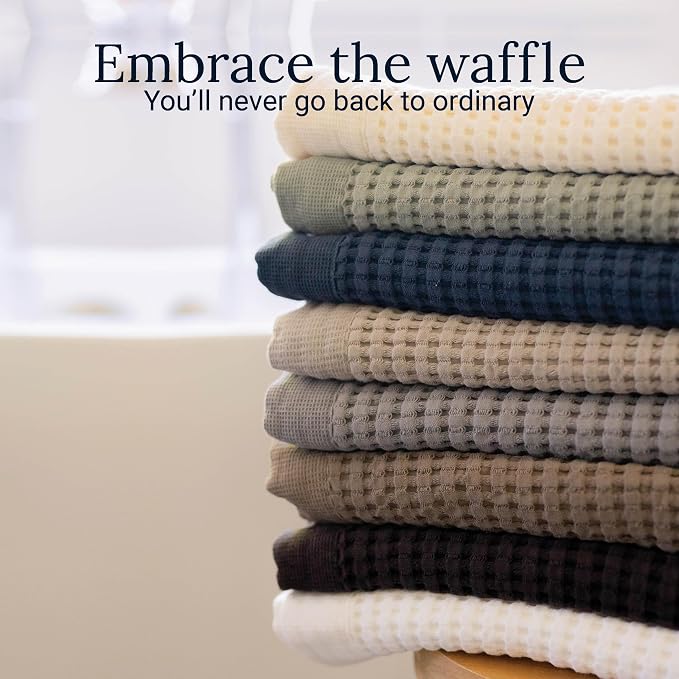 GILDEN TREE Waffle Bath Sheet Quick Dry Towel, Thin Luxury Bath Towels, Bath Sheets 40x80 Large Bath Towels, Modern Style (Cream)