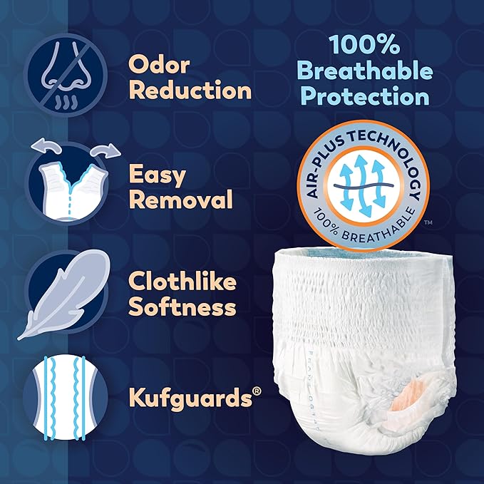 Tranquility Premium OverNight Disposable Absorbent Underwear (72 Count) - M, 34-48 in. Waist - Maximum Absorbency, All-Night Sleep, Breathable Comfort, 72 Adult Diapers