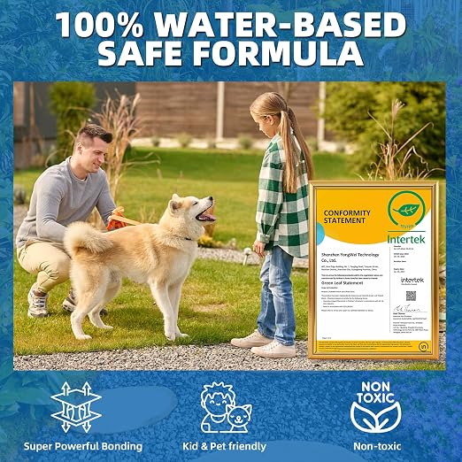 Mulch Glue-4 Gallon Covers 1292 Sq Ft (2X More Area)-Super Stick Rock Glue for Landscaping, Non-Toxic Pea Gravel Stabilizer, Weather-Resistant Binder for Pebbles, Pine Straw, Landscape Edging