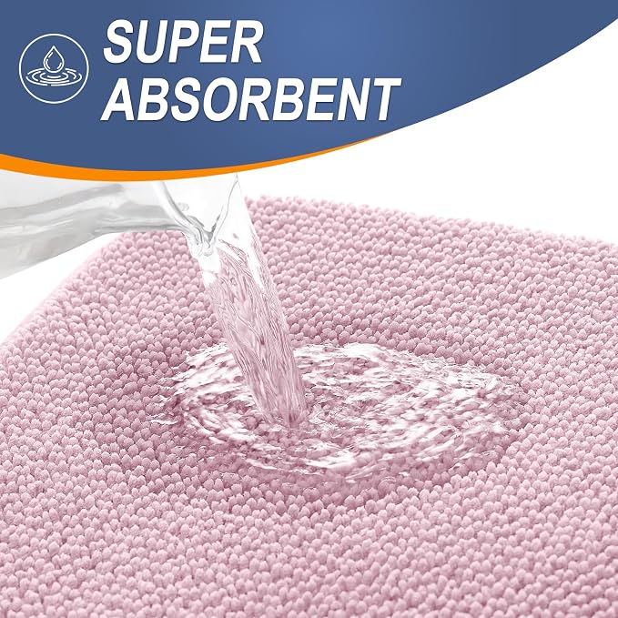 OLANLY Memory Foam Bathroom Runner Rugs 59x20, Long Bath Mats, Dusty Rose | Soft Quick Dry Bath Mats, Non-Slip, Absorbent Machine Washable Mat for Bathroom Floor, Tub and Shower, Home Decor Accessories