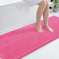 OLANLY Bathroom Runner Rugs 70x24, Soft Absorbent Chenille Bath Rugs, Rubber Backing Quick Dry, Machine Washable Long Bath Mats for Bathroom Floor, Tub and Shower, Home Decor Accessories, Hot Pink
