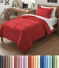 Duvet Cover Twin/Twin XL Size Set - Extra Soft Twin/Twin XL Duvet Cover 68" x 90" with 1 Pillow Sham for Women, Men, Kids & Teens - Breathable, Easy-Care & Fade Free w/ Zipper Closures & Ties (Red)