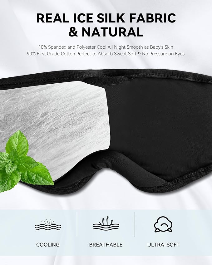 MUSICOZY Sleep Headphones Bluetooth 5.4 Headband Sleeping Eye Mask for Mom Women Men Wireless Music Earbuds Earphones for Side Sleepers Built-in HD Speakers Cool Gadgets Unique Gifts (Navy Blue)