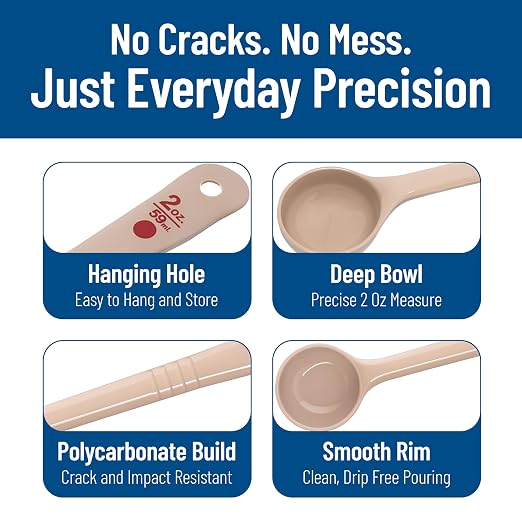 Carlisle FoodService Products Long Handle Measuring Spoon 2 Ounces Beige - (Pack of 12)
