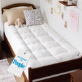 BEDLORE Twin XL Mattress Topper Viscose Derived from Bamboo, Thick Pillow Top Mattress Pad with Deep Pockets for 6-15 inches Mattress, Soft Mattress Topper College Dorm Size for Back Pain Relief