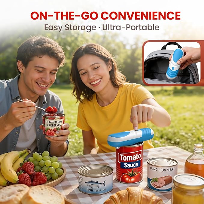 One Touch Electric Can Opener Automatic Can Opener for Seniors, Rechargeable Smooth Edge Can Opener with Magnetic Cover Catch, Food Safe Kitchen Gadget for Arthritis Hands