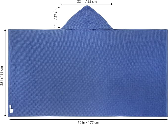 COTTON CRAFT Hooded Bath Towel for Adults – 2 Pack 100% Cotton Bath Sheet | Waffle Weave Oversized 35x70 inch Ringspun Terry Bath Wrap with a hood - Soft Super Absorbent Quick Dry – 450 GSM – Navy
