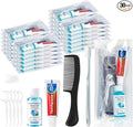 Travel Toothbrush Kit Bulk, Hygiene Kit Bulk with Toothbrush Toothpaste Set, Floss Picks, Comb, Travel Mouthwash, Toothbrush Cover, Individually Packaged, for Travel, Hotels (30-Pack)