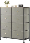 OLIXIS 8 Drawer Storage Dresser with Wood Top - Wide Fabric Chest Organizer for Bedroom, Closet, Living Room,Tower Cabinet, TV Stand, Hallway Entryway Furniture,Dark Green