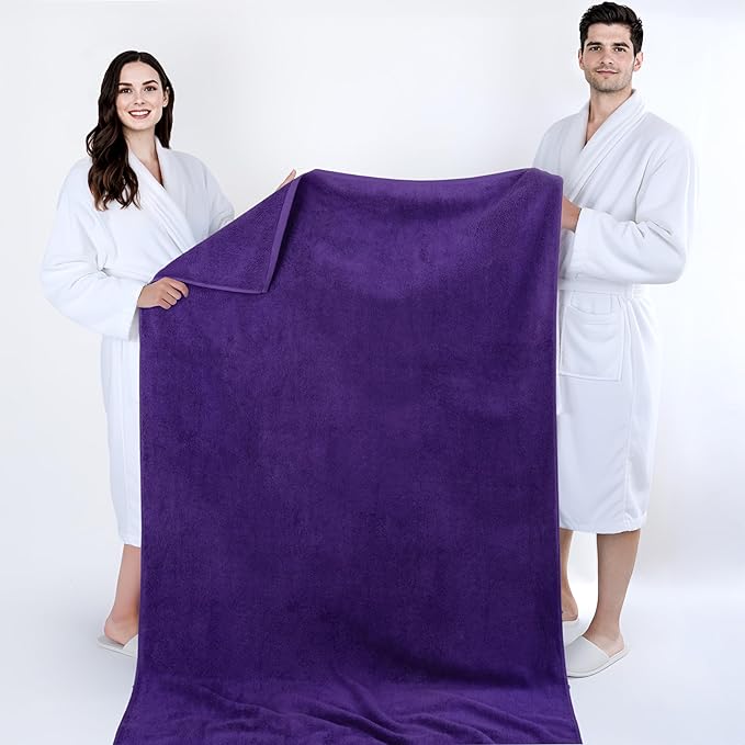 Cotton Paradise 100% Cotton 40x80 Oversized Bath Sheet, Extra Large Turkish Bath Towels for Bathroom, Purple Bathsheet
