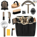 Abbylike 12 Piece Horse Grooming Kit with Organizer Tote Bag Brush Sets for Derby Day Show Horses Professional Tools for Care & Massage