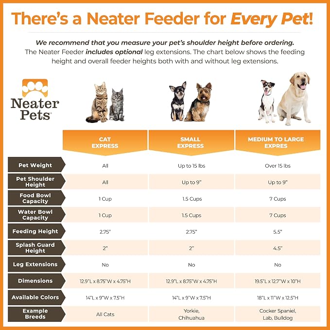 Neater Feeder Express Mess Proof Cat Bowls Elevated, No Spill Feeding Station, Stainless Steel Dishes for Food and Water, Raised Bowls for Indoor Cats, No Fatigue Whisker Friendly Dish, Pink