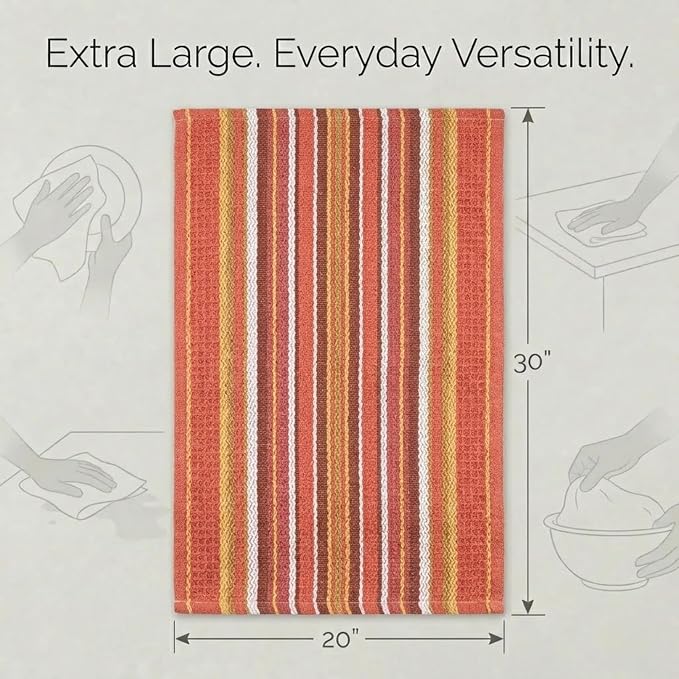 Urban Villa Kitchen Towels Cotton Dish Towels 20”x30” (Set of 6) Rust