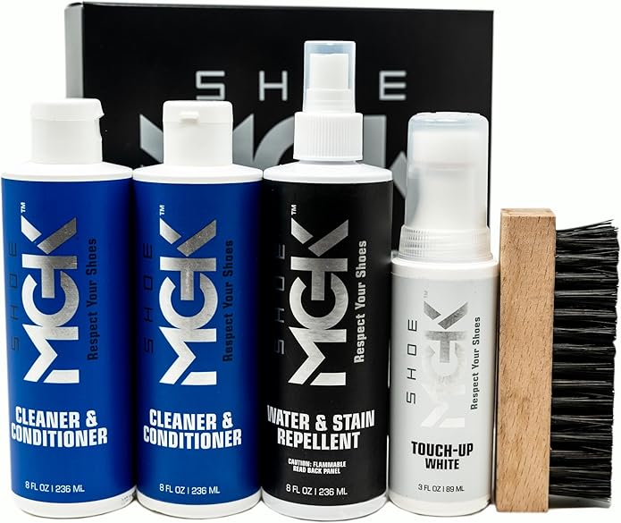Shoe MGK MVP Shoe Cleaner Kit Shoe Cleaner & Conditioner, Water & Stain Repellent, White Touch Up & Brush