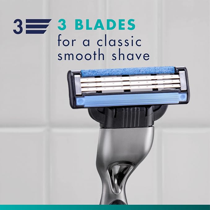 Gillette Mach3 Shaving Razor for Men, Razor Handle, 12 Blade Refills