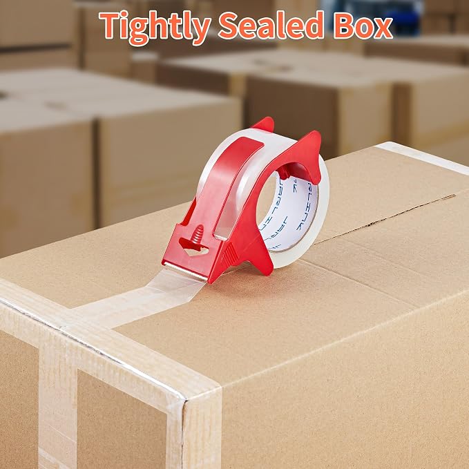 JARLINK 36 Rolls Clear Packing Tape with 2 Dispensers for Shipping | 2.7mil Thick, 1.88 Inches Wide, 55 Yards per Roll, Total 990 Yards, Comes with 3 Tape Dispensers