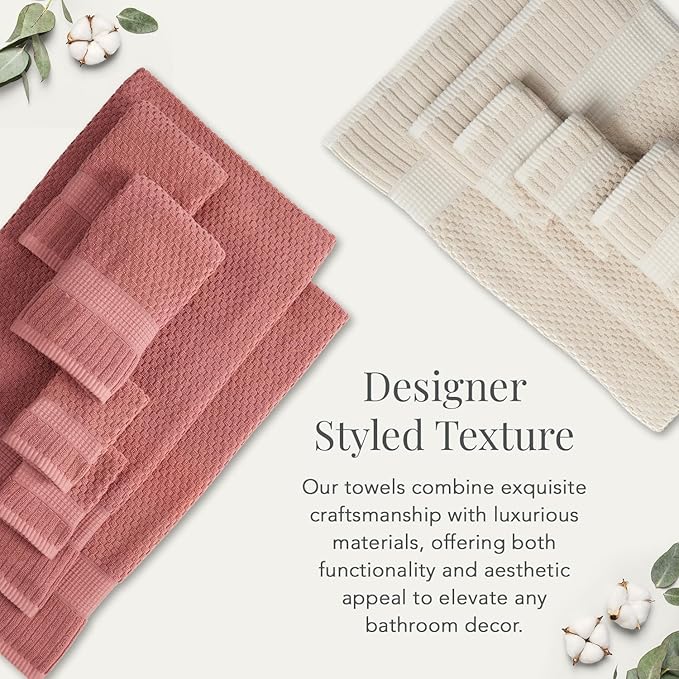 NY Loft 100% Cotton Hand Towel 6 Pack Hand Towel Set | Super Soft & Absorbent Quick-Dry Hand Towels 16" x 28" |Textured and Durable Cotton | Trinity Collection (6 Pack Hand Towel, Sage)