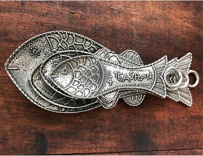 Crosby & Taylor Fish Pewter Measuring Spoons