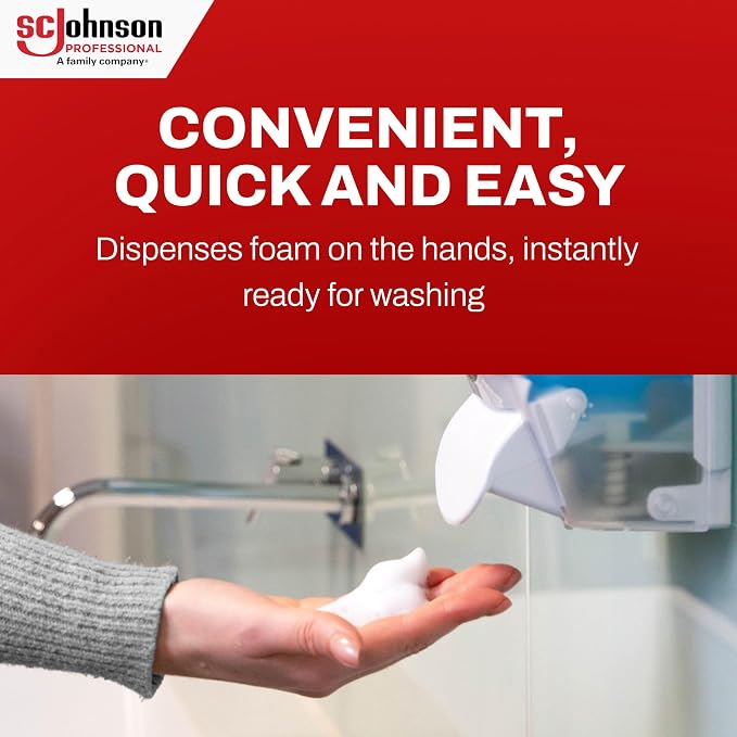 SC Johnson Professional Refresh Azure FOAM, Foam Hand Wash, Foaming Hand Soap, 1 Liter Cartridge, 2 Count, for Professional Use Only