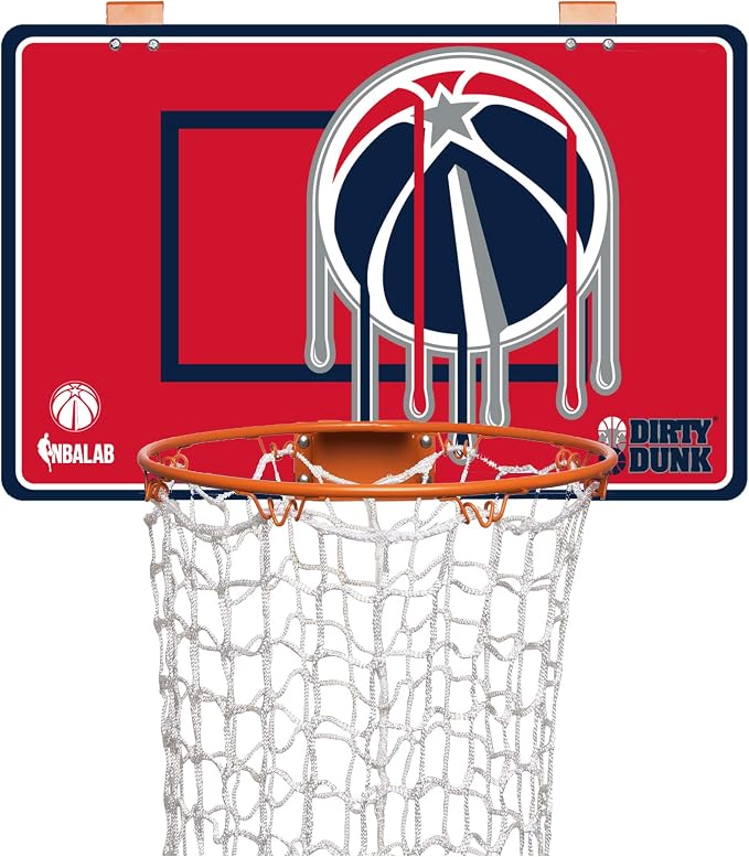 The Dirty Dunk Basketball Hoop Laundry Hamper - Washington Wizards, NBA, Red/Black