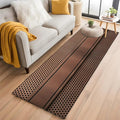 Kitchen Runner Rug 2 x 6 Ft, Brown Metal Hole Laundry Room Rugs Indoor Non Slip Washable, Copper Net Eye Hole Pattern Decorative Carpet Long Mat for Sink/Hallway/Living Room