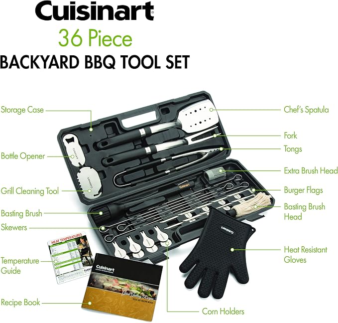 Cuisinart CGS-8036 Grill, BBQ Tool Set, 36-Piece