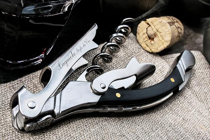 Laguiole Style de Vie corkscrew, bottle opener with foil cutter, ebony