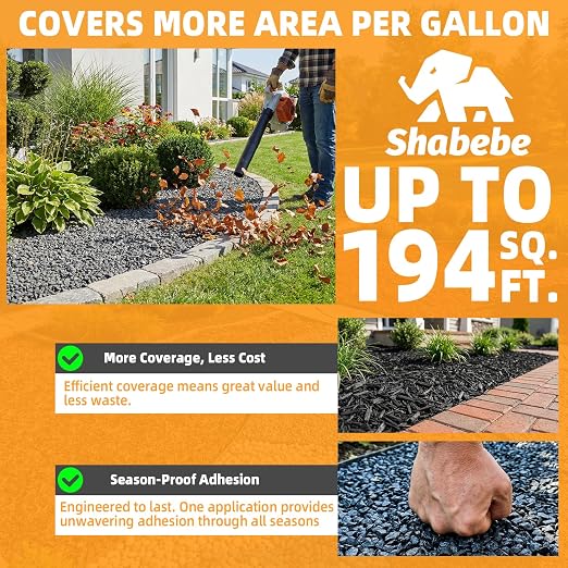 Rock Glue for Landscaping, 1 Gallon with Electric Sprayer | Ready-to-Use Mulch & Gravel Binder, Non-Toxic & Pet-Safe Mulch Glue for Landscaping, Clear-Drying Permeable for Pea Gravel