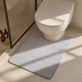 Triohero Toilet Rug, Thin Toilet Rugs U Shaped Washable Non Slip Absorbent Quick Dry Low Pile Toilet Mat, Light Grey 20"x24" U Shape