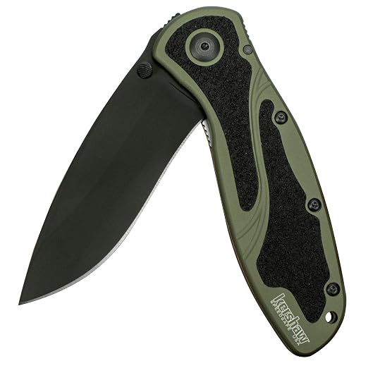 Kershaw Blur Pocket Knife, Olive and Black, 3.4 Inch Recurve Blade | EDC with Assisted Opening, USA Made, Reversible Pocketclip, Everyday Carry for Men and Women