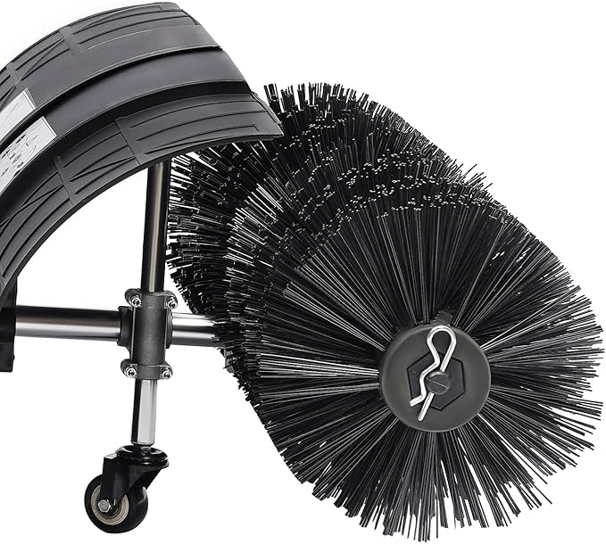 52CC Gas Handheld Sweeper, 52cc 2Stroke Gas Walk Behind Push Lawn Sweeper, Snow Sweeping Broom Artificial Grass Power Brush Lawn Sweeper Cleaner Tools for Lawn Leaf Artificial Turf Grass Gravel