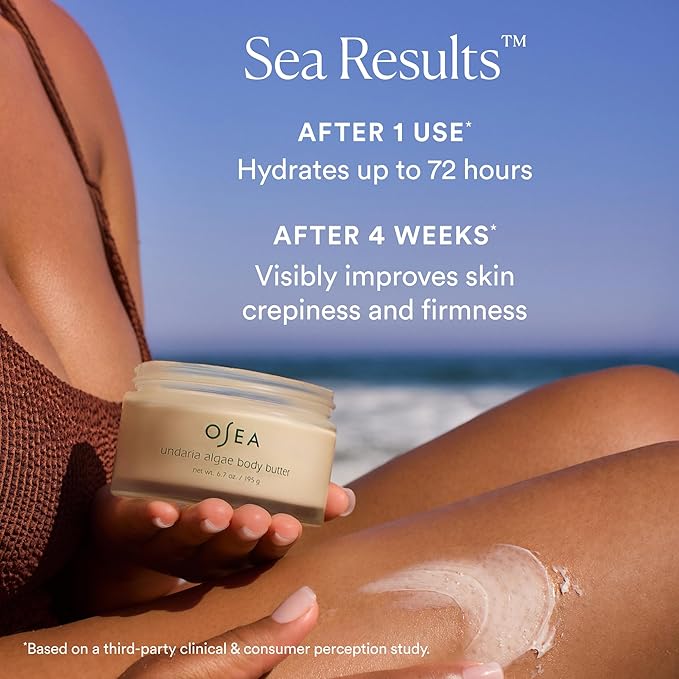 OSEA Undaria Algae™ Body Butter 6.7 oz - For Dry Skin - Ultra Hydrating Whipped Shea Butter + Ceramides - Vegan Skincare & Clean Bodycare - Thick Body Cream - For Extremely Dry Crepey Skin