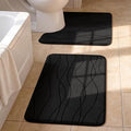 YIHOUSE Bathroom Rugs Set 2 Piece, Memory Foam Bath Mat Black | U Shaped+Small Mat, Ultra Soft, Absorbent, Non-Slip, Machine Washable, for Bathroom, Sink and Toilet