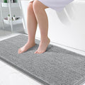 OLANLY Large Bathroom Rugs 50x30, Extra Soft Absorbent Chenille Bath Rugs, Rubber Backing Quick Dry, Machine Washable Bath Mats for Bathroom Floor, Tub and Shower, Home Decor Accessories, Light Grey