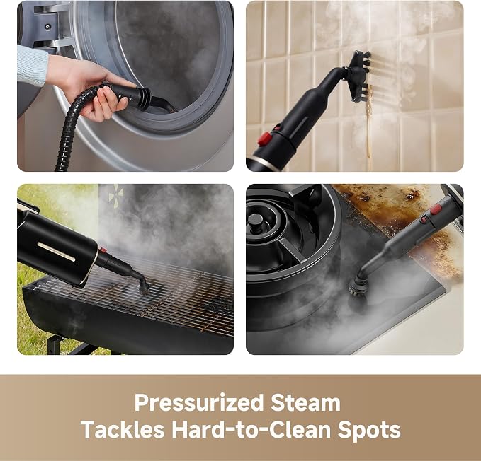 DREAME SH10 Steam Mop with Detachable Handheld Steamer, 13-in-1 Portable Steam Cleaner, 3.8 lbs Lightweight Body, 15sec Steam-Up, 212℉ Steam Cleaning, 350ml Water Tank, Steam Safety System