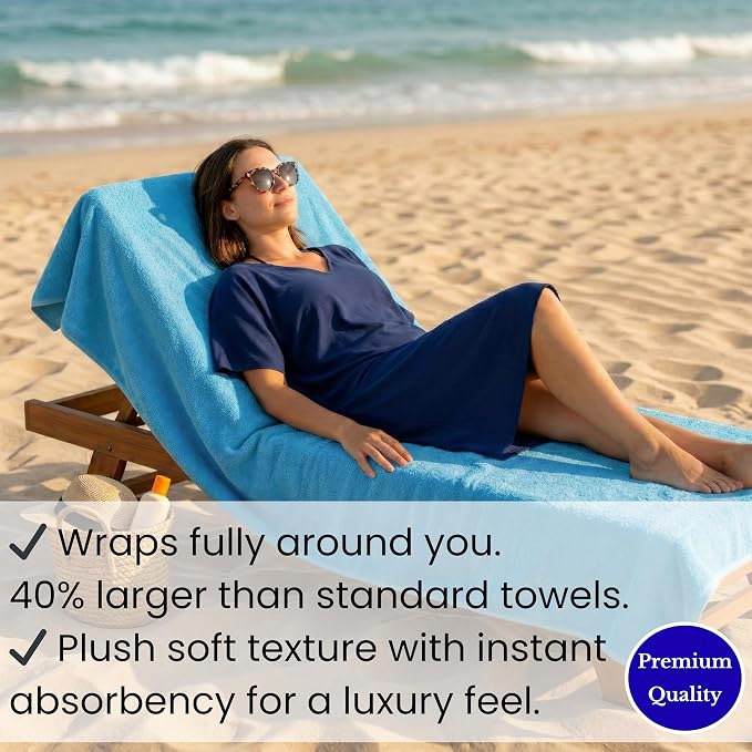 SALBAKOS Luxury 100% Turkish Cotton Bath Sheet 40x80 (1-Piece, Aqua Blue) | Extra Large Jumbo Oversized Bathroom and Beach Towel, Super Soft Highly Absorbent Thick Premium Hotel Quality, Made in Turkey