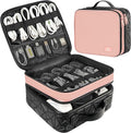 MATEIN Cord Organizer Case with Adjustable Divider, DJ Cable File Bag for DJ Gear, Sound Instrument and Music Equipment Accessories, Shockproof Portable Double Layer Cord Bags, Pink