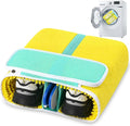 Shoe Washing Machine Bag for Sneaker Cleaning Laundry Shoe Bag, Yellow | Dual Compartment, Full Protection, Clasp-Lock Zipper, Dense Chenille, Bound Edge & Seams
