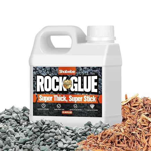 Rock Glue, 99% Super Thick & Max Coverage 30.48OZ Mulch Hold for Landscaping, Covers Up to 3X Area,Non-Toxic Pea Gravel Stabilizer Landscape, Gravel Binder for Pebble, Pine Straw, Gravel