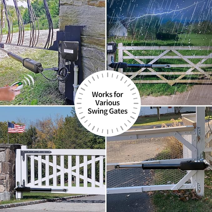 TOPENS A8131 Single Swing Gate Opener Heavy Duty Automatic Gate Motor for Single Swing Gates Up to 18ft, Electric Driveway Gate Operator AC Powered with Remote Control Kit Solar Compatible