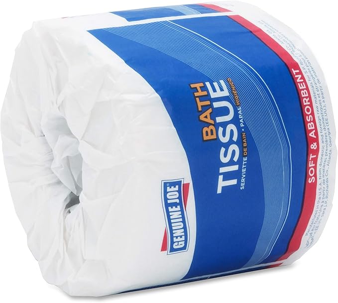 Genuine Joe Standard Bath Tissue, 4" x 4", 2-Ply, 550 Sheets/Roll, 80 Count