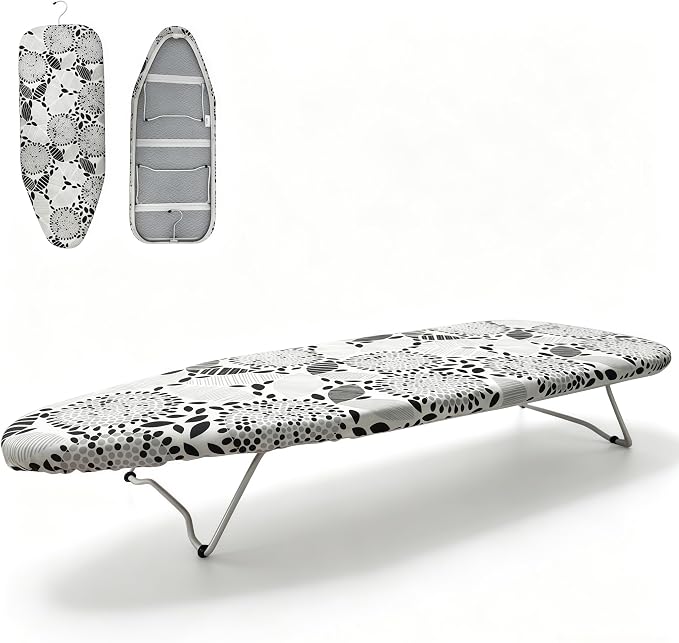 Tabletop Ironing Board with Heat Resistant Cover and Pad,30x12Inch | Heavy Duty Ironing Board with folding legs, Hook for Hanging, Portable Folding Mini Iron Board for for Dorm Apartment Travel