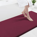 Smiry Memory Foam Bath Mat 44x24, Extra Soft and Absorbent Bathroom Mats, Non Slip Washable Carpet for Floor, Shower and Tub, Burgundy