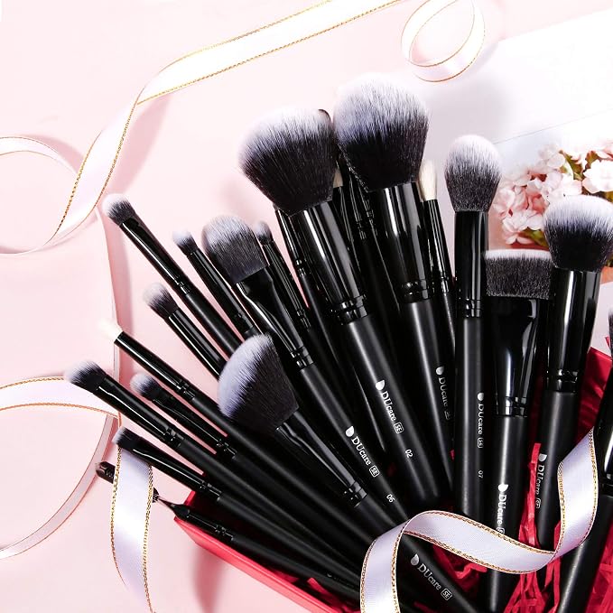 DUcare Professional Makeup Brushes Set 27Pcs | Makeup Brush Set Premium Synthetic Kabuki Foundation Blending Face Powder Blush Concealers Eye Shadows Brushes