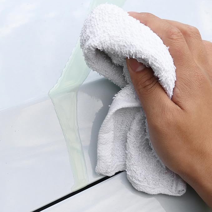 Arkwright TT60 Terry Cloth Rags, Pack of 60, 100% Cotton Cleaning Towels for Kitchen, Auto Shop and Bar Use, Absorbent Machine Washable, 14 x 17 in, White