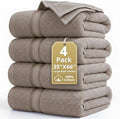 LANE LINEN Extra Large Bath Towels - Zero Twist - Set of 4 Pack (35" x 66" Cotton Towels - Zero Twist Cotton for Long-Lasting fluffiness Always Prepared for Overnight Guests - Platinum